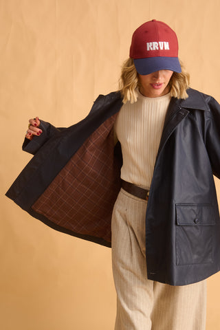 karavan clothing fashion fall winter 25 krvn homecoming collection mona coat navy blue