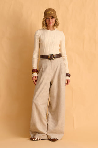 karavan clothing fashion fall winter 25 homecoming krvn collection enola knitted top ivory