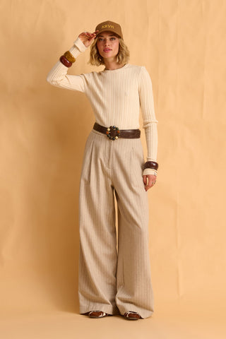 karavan clothing fashion fall winter 25 homecoming krvn collection enola knitted top ivory