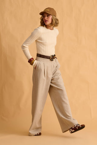 karavan clothing fashion fall winter 25 homecoming krvn collection enola knitted top ivory