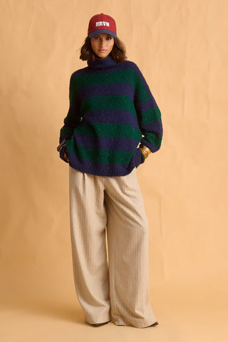 karavan clothing fashion fall winter 25 homecoming krvn collection lilith pullover blue green stripes