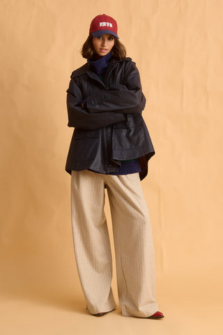 karavan clothing fashion fall winter 25 krvn homecoming collection mona coat navy blue