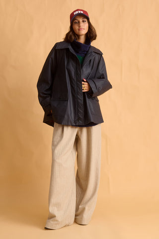 karavan clothing fashion fall winter 25 krvn homecoming collection mona coat navy blue