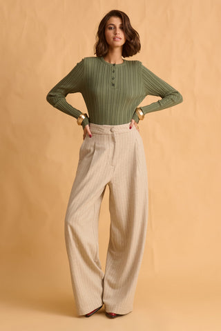 karavan clothing fashion fall winter 25 homecoming krvn collection rory knitted top khaki