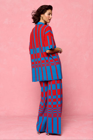 karavan clothing fashion spring summer 26 nai collection maui knitted shirt red blue