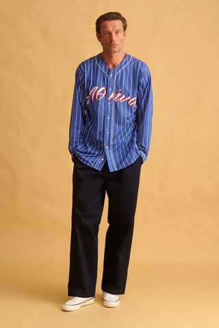 karavan clothing fashion fall winter 25 homecoming men collection luke baseball shirt blue