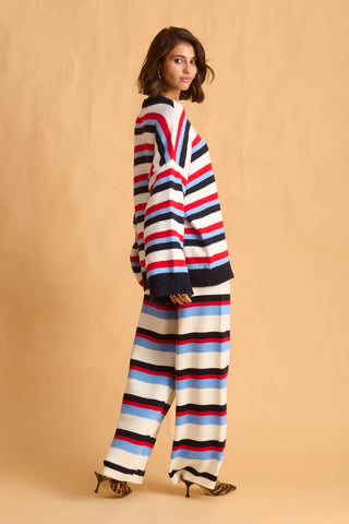 karavan clothing fashion fall winter 25 homecoming krvn collection carina sweater ivory blue red stripes