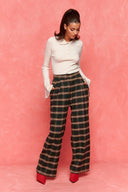 karavan fall winter 26' collection zeynep trousers checked green