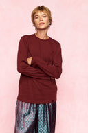 karavan fall winter 26' collection eda longsleeve tee bordeaux brown
