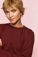 karavan fall winter 26' collection eda longsleeve tee bordeaux brown