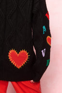 karavan fall winter 26' collection ivanna knitted cardigan black letters