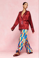 karavan loungewear planet fall winter 26' collection teresa shirt burgundy