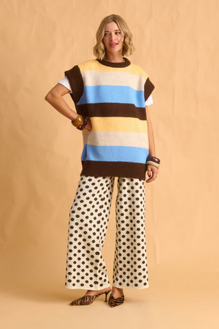 karavan clothing fashion fall winter 25 homecoming krvn collection electra knitted vest multicolor stripes