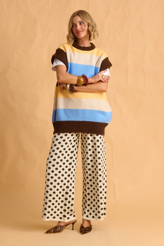 karavan clothing fashion fall winter 25 homecoming krvn collection electra knitted vest multicolor stripes