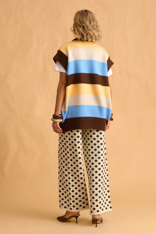 karavan clothing fashion fall winter 25 homecoming krvn collection electra knitted vest multicolor stripes