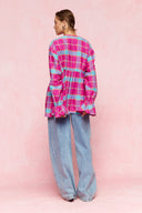 karavan loungewear planet fall winter 26' collection alexis shirt magenta checked