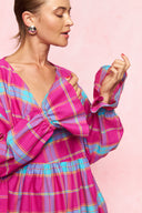 karavan loungewear planet fall winter 26' collection alexis shirt magenta checked