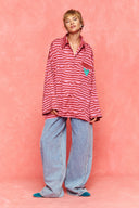 karavan fall winter 26' collection lovita shirt pink red lines