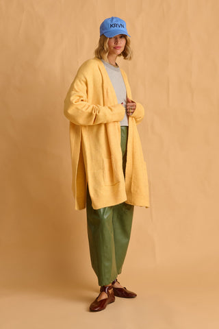 karavan clothing fashion fall winter 25 homecoming krvn collection darcy knitted cardigan yellow