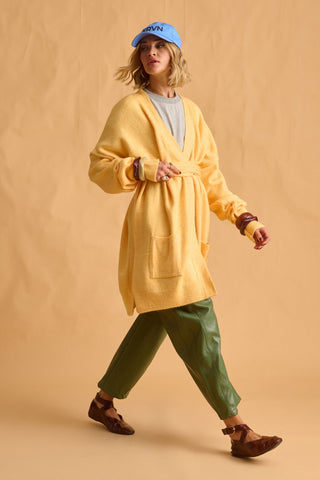 karavan clothing fashion fall winter 25 homecoming krvn collection darcy knitted cardigan yellow