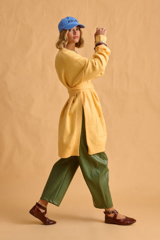 karavan clothing fashion fall winter 25 homecoming krvn collection darcy knitted cardigan yellow