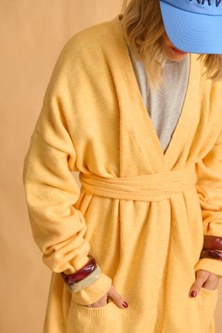 karavan clothing fashion fall winter 25 homecoming krvn collection darcy knitted cardigan yellow