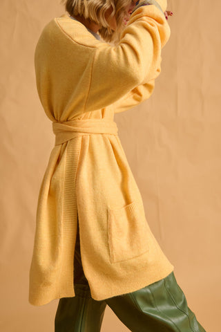 karavan clothing fashion fall winter 25 homecoming krvn collection darcy knitted cardigan yellow