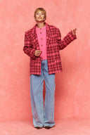 karavan fall winter 26' collection elaya jacket checked fuchsia