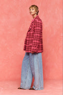 karavan fall winter 26' collection elaya jacket checked fuchsia