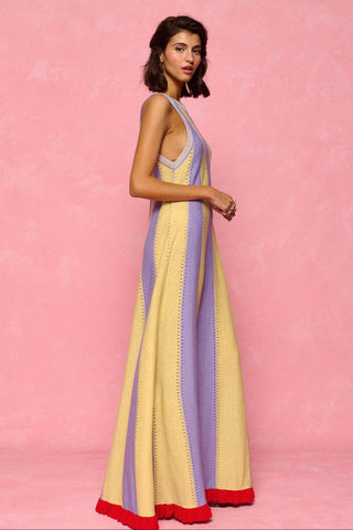 karavan clothing fashion spring summer 26 nai collection marita knitted dress lilac yellow