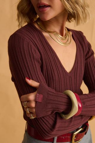 karavan clothing fashion fall winter 25 homecoming krvn collection ashina knitted top chocolate