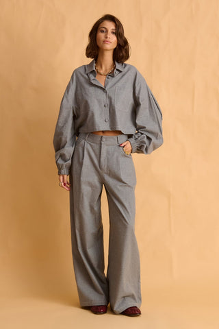 karavan clothing fashion fall winter 25 homecoming krvn collection lydia shirt grey