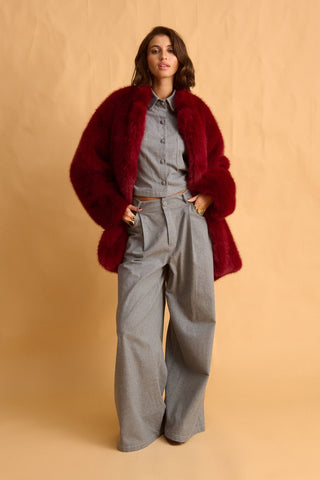 karavan clothing fashion fall winter 25 homecoming krvn collection kimi coat bordeaux