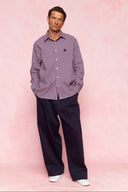 karavan men fall winter 26' collection bobby shirt bordeaux blue
