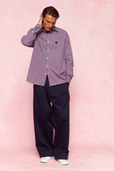 karavan men fall winter 26' collection bobby shirt bordeaux blue