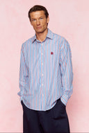 karavan men fall winter 26' collection bobby shirt blue bordeaux