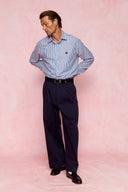 karavan men fall winter 26' collection bobby shirt blue bordeaux