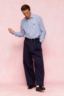 karavan men fall winter 26' collection bobby shirt blue bordeaux