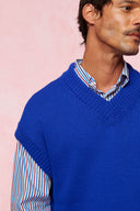 karavan men fall winter 26' collection jonathan knitted vest blue