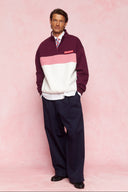 karavan men fall winter 26' collection joaquin sweater bordeaux white 