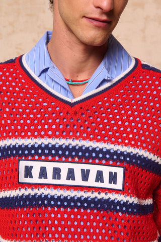 karavan clothing fashion spring summer 26 men nai collection antonio knitted blouse red blue stripes