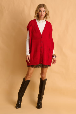 karavan clothing fashion fall winter 25 homecoming krvn collection raquel knitted vest red