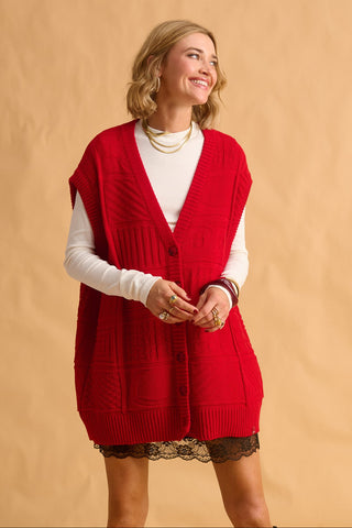 karavan clothing fashion fall winter 25 homecoming krvn collection raquel knitted vest red