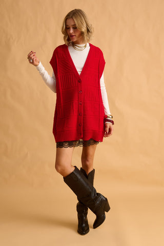 karavan clothing fashion fall winter 25 homecoming krvn collection raquel knitted vest red