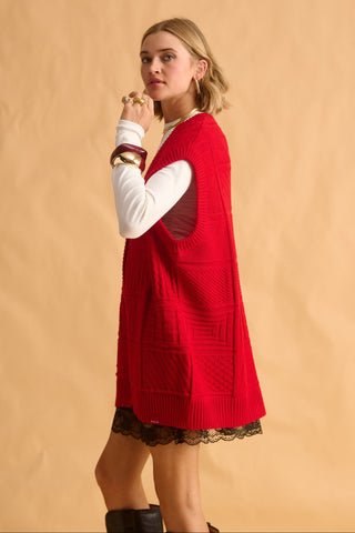 karavan clothing fashion fall winter 25 homecoming krvn collection raquel knitted vest red