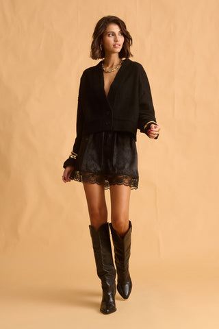 karavan clothing fashion fall winter 25 homecoming krvn collection maeve knitted cardigan black