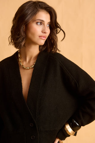 karavan clothing fashion fall winter 25 homecoming krvn collection maeve knitted cardigan black