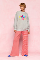 karavan loungewear planet fall winter 26' collection mellow trousers pink red lines