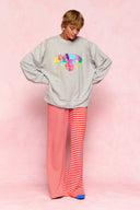 karavan loungewear planet fall winter 26' collection rainbow sweater grey