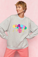 karavan loungewear planet fall winter 26' collection rainbow sweater grey